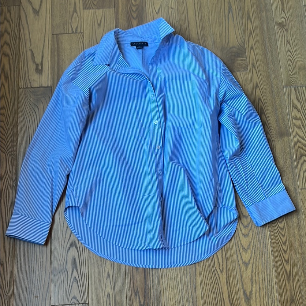 Sanctuary Blue Button Down Shirt Lightweight Casu… - image 2